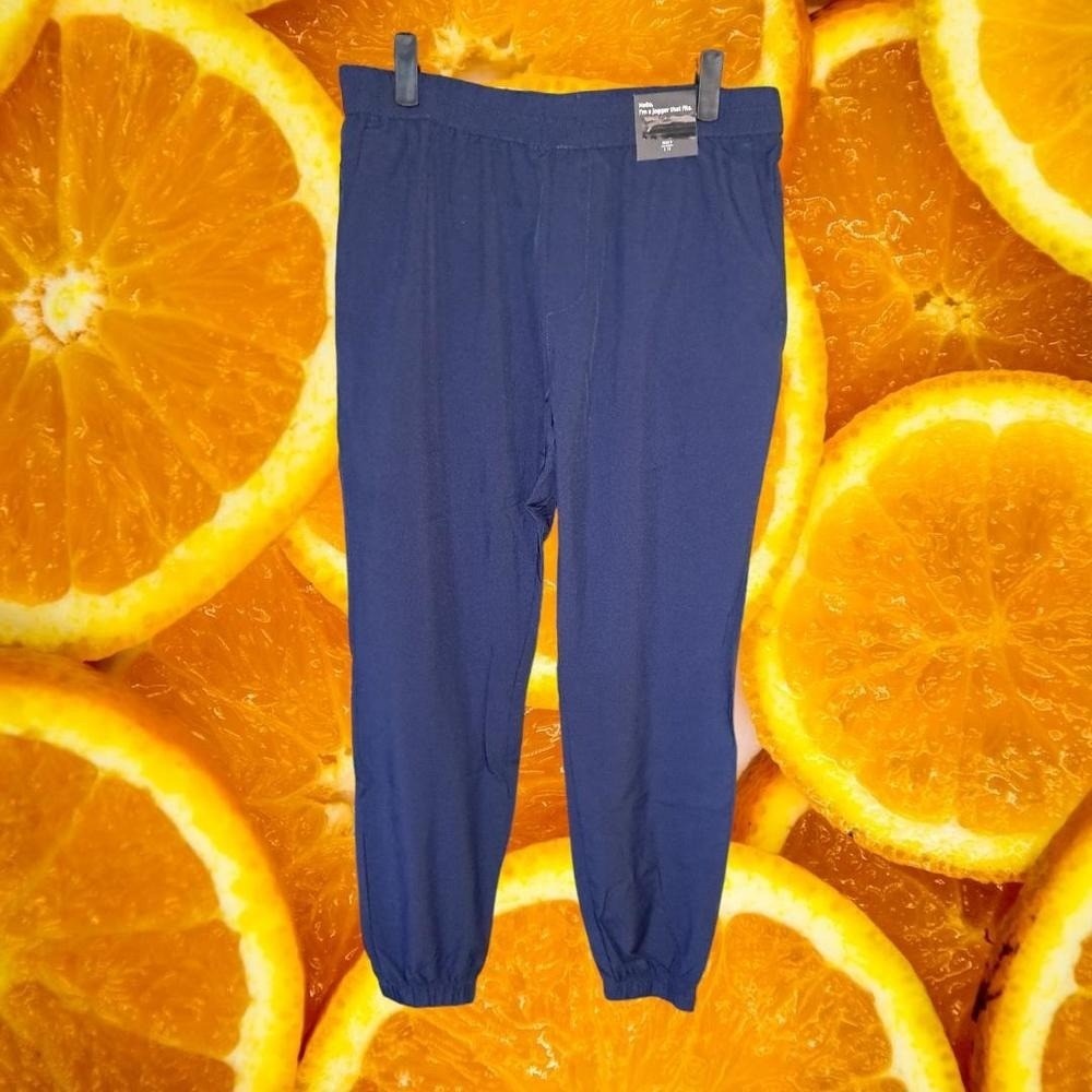 Navy Jogger Pants with Zipper Pocket Athleisure Activewear Lounge Size: 30x28